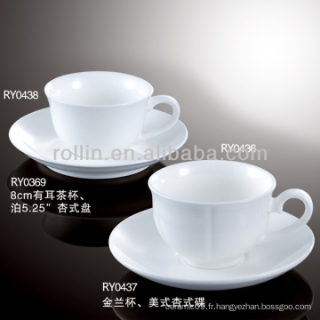 Tasse à thé en porcelaine blanche et hôtelière en gros, tasse à thé, tasses à thé en porcelaine